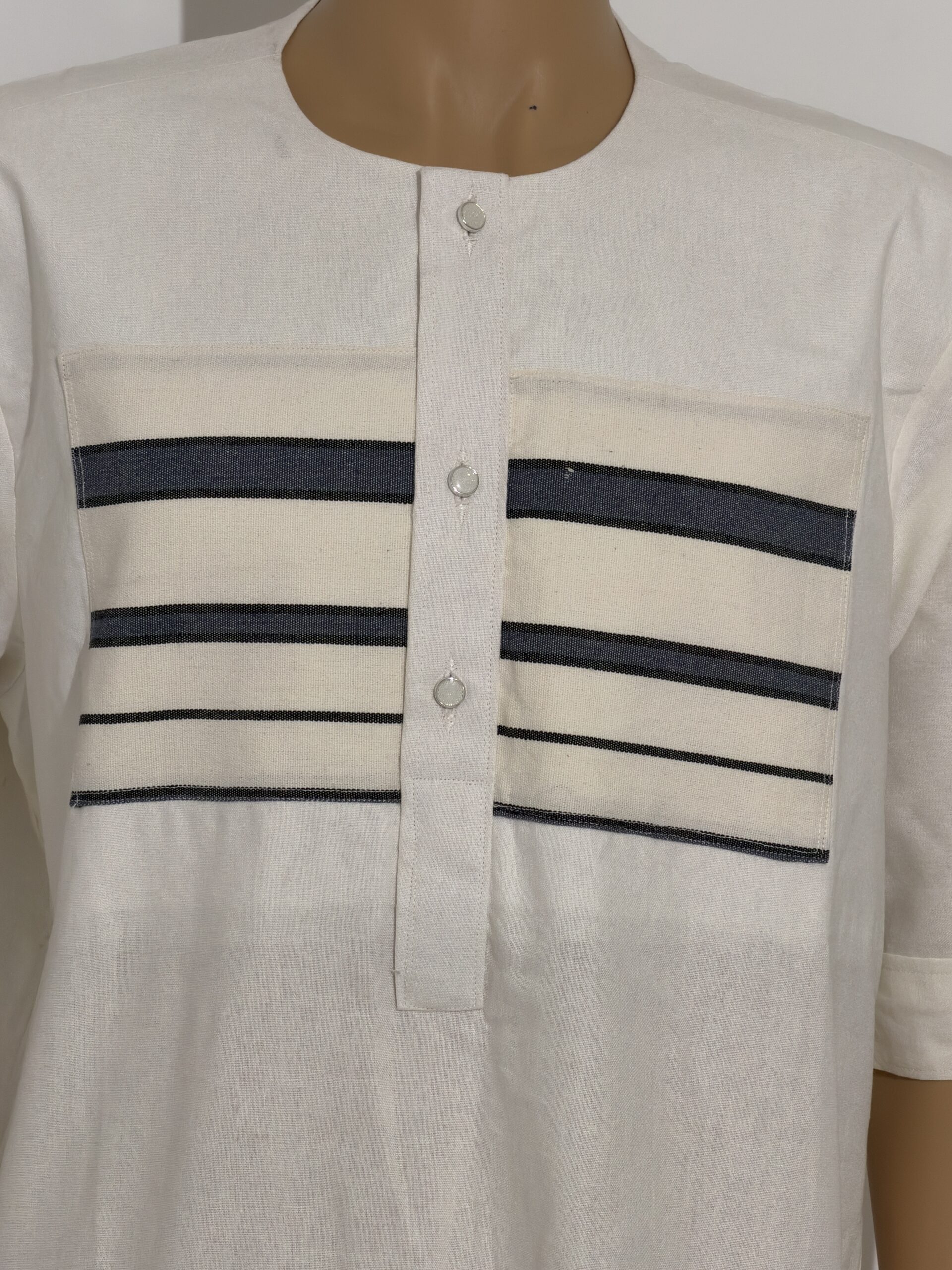Chemise africaine d'été MAAM Shop lin - Nouakchott - Blanc – Image 4